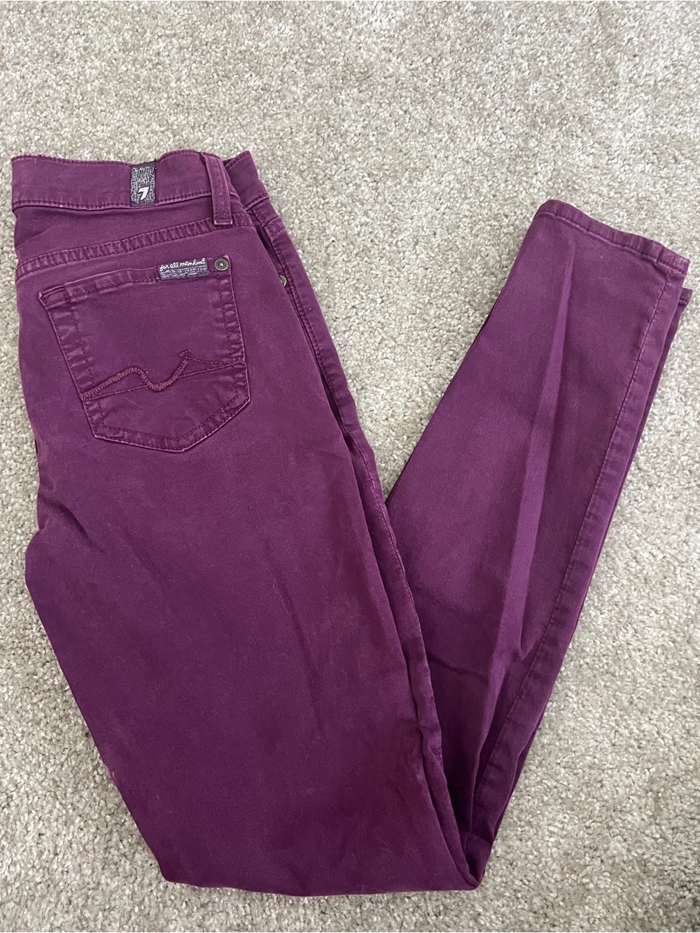 7 For All Mankind Women's Skinny Jeans in Plum
